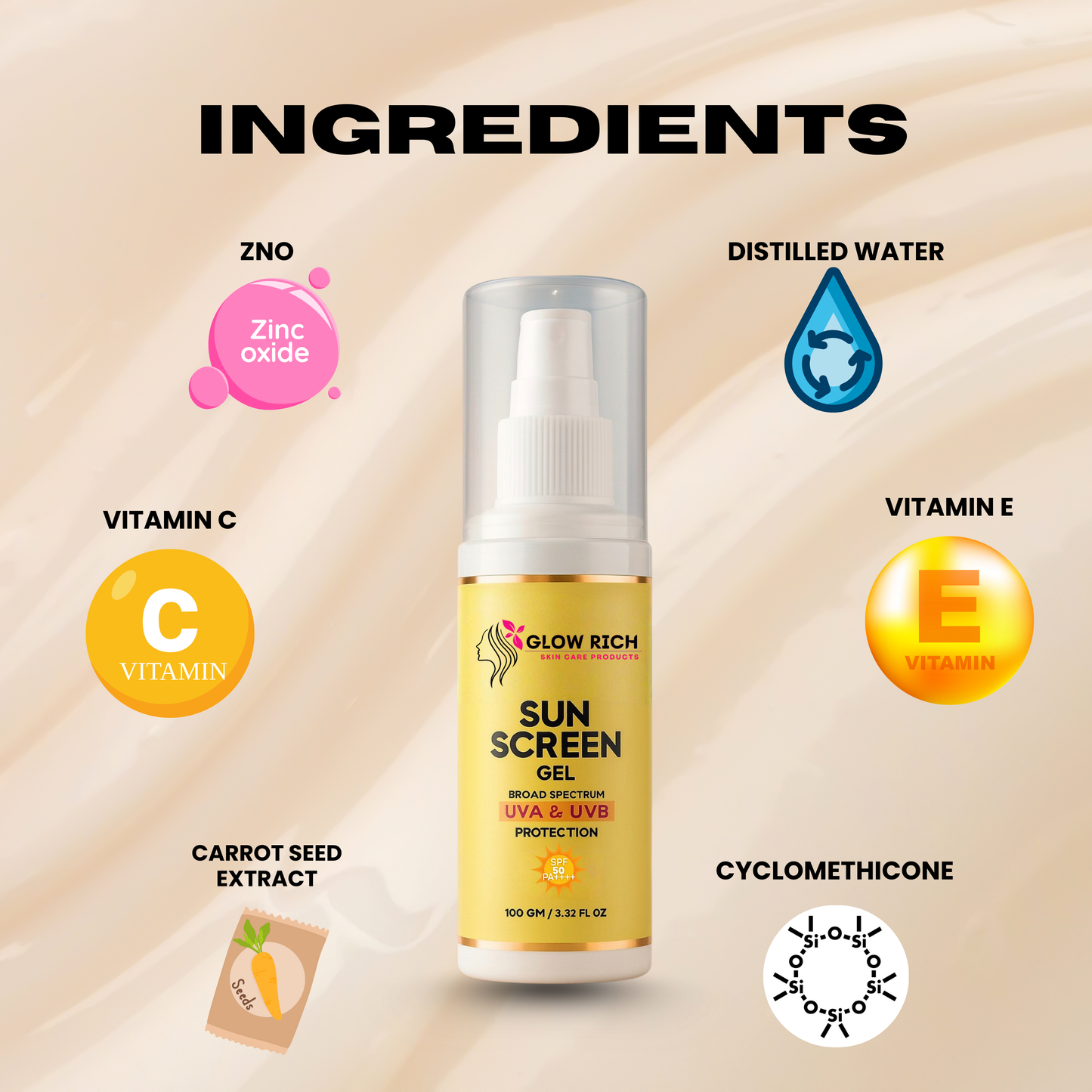 SUN SCREEN GEL SPF 50| PA++++