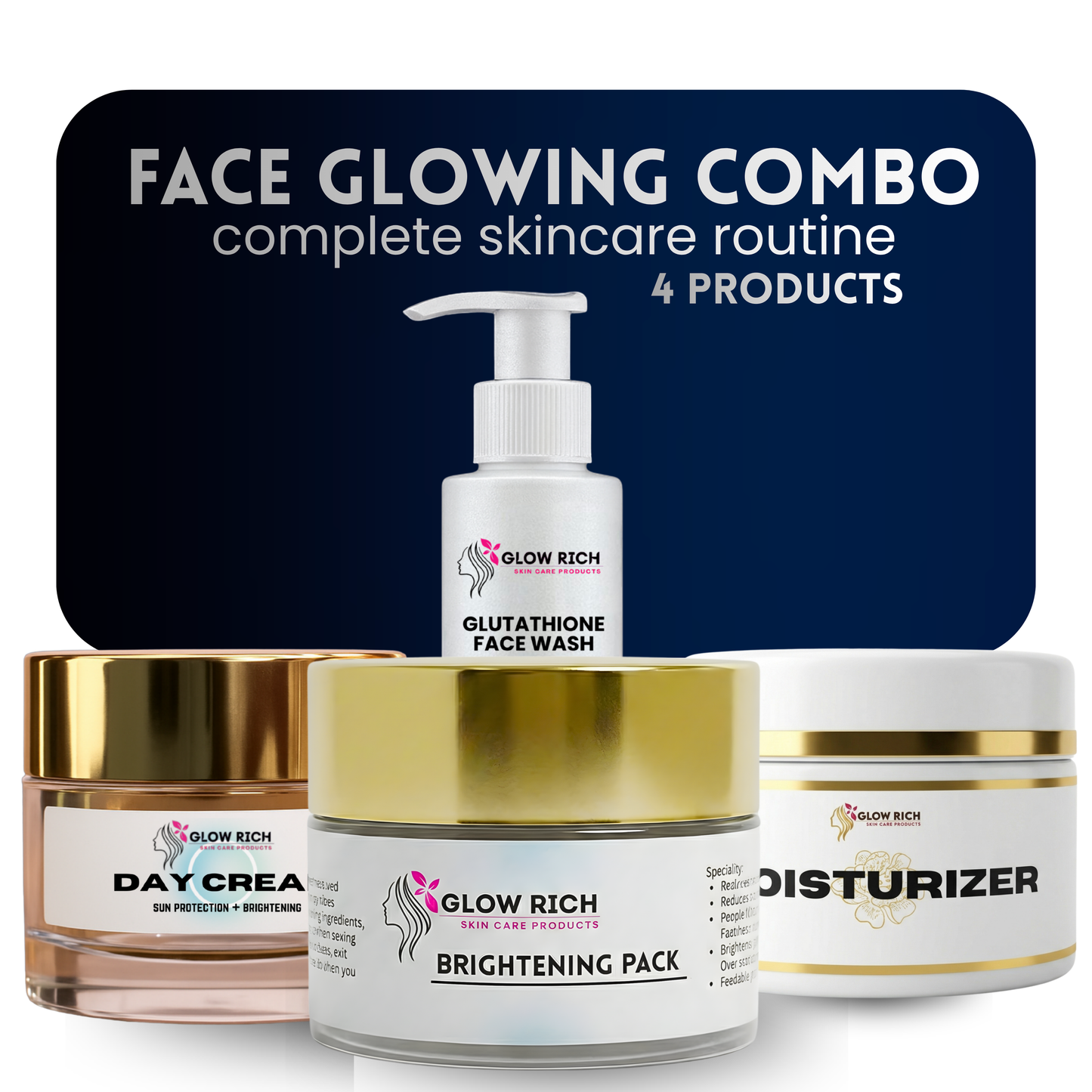 FACE GLOWING COMBO - complete skincare routine 4p